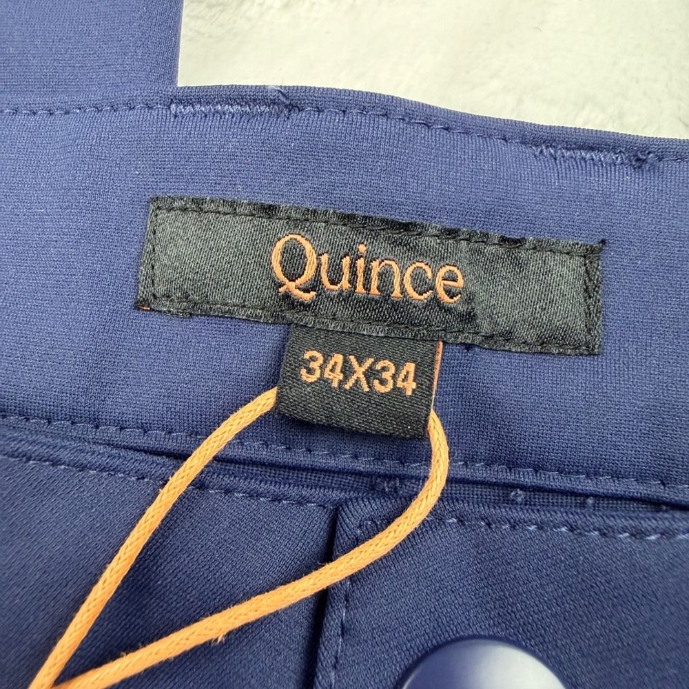 Quince Mens Stretch Chino Pants Navy Blue Performance Trousers 34x34 NWT - Picture 3 of 8